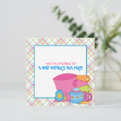 Mad Hatters Tea-Party Einladungen (Stehend Vorderseite)