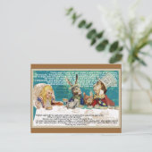 Mad Hatters Tea Party Einladungspostkarte (Stehend Vorderseite)