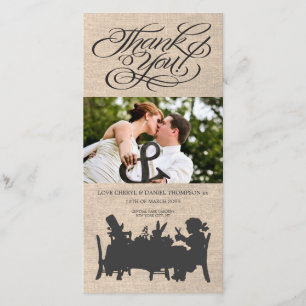 Mad Hatters Tea Party Hochzeit Danke Foto Card