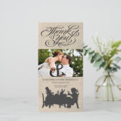 Mad Hatters Tea Party Hochzeit Danke Foto Card (Stehend Vorderseite)