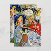 Mad Hatters Tea-Party Hochzeit rettet das Datum Save The Date (Vorne/Hinten)