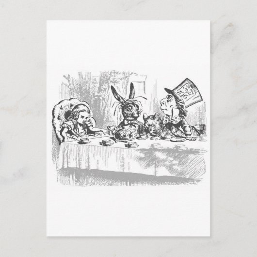 Mad Hatters Tea-Party Postkarte (Vorderseite)
