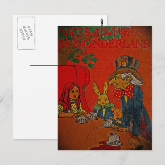 Mad Hatters Tea-Party Postkarte (Vorne/Hinten)