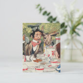 Mad Hatters Tea Party Postkarte (Stehend Vorderseite)