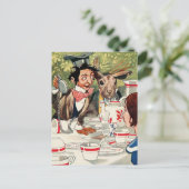 Mad Hatters Tea-Party Postkarte (Stehend Vorderseite)