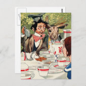 Mad Hatters Tea-Party Postkarte (Vorne/Hinten)