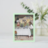 Mad Hatters Tea-Party Postkarte (Stehend Vorderseite)