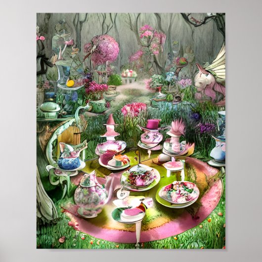 Mad Hatters Tea Party Triptych Poster (Vorne)