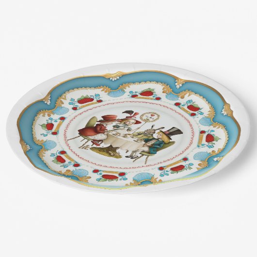Mad Hatters Tee Party Plate - Alice im Wunderland Pappteller (Schrägansicht)