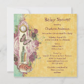 Mad Hatter's Wonderland Tea Party Babydusche Einladung (Rückseite)