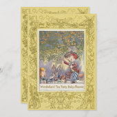 Mad Hatter's Wonderland Tea Party Babydusche Einladung (Vorne/Hinten)