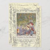 Mad Hatter's Wonderland Tea Party Babydusche Einladung (Vorne/Hinten)