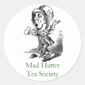Mad HatterTea Society Runder Aufkleber (Vorderseite)
