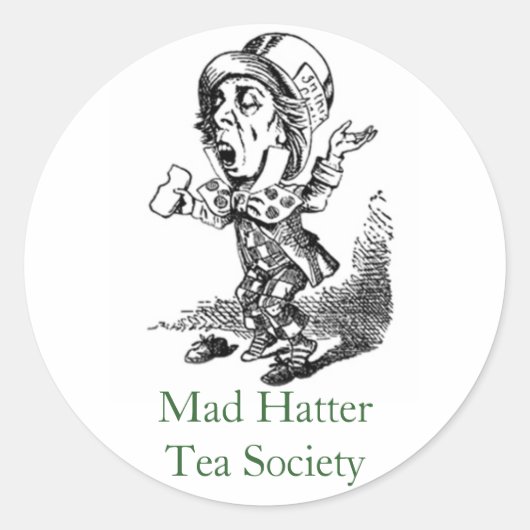 Mad HatterTea Society Runder Aufkleber (Vorderseite)