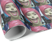 Mad Laughing Mannequin ~ Uncanny Valley Girl Geschenkpapier (Rolleneckpunkt)