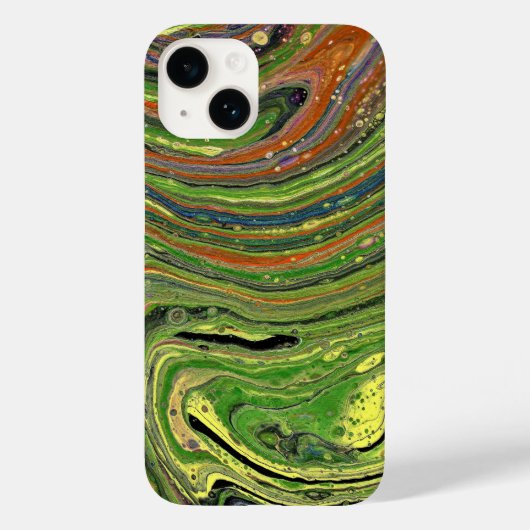 Mad Liebe 3 Green Strip Abstrakt Phone Case (Rückseite)