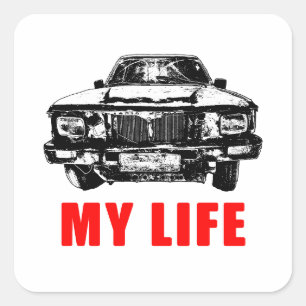 Mad Life Concept Funny Graphic Quadratischer Aufkleber