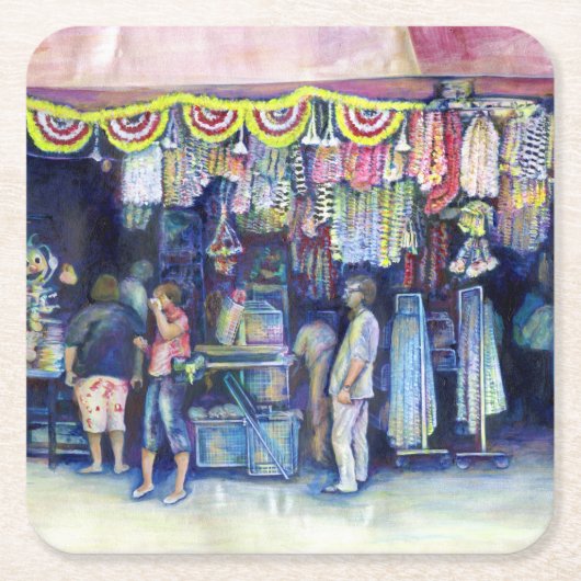 Mad Man on Market and Main, Singapur Rechteckiger Pappuntersetzer (Vorderseite)