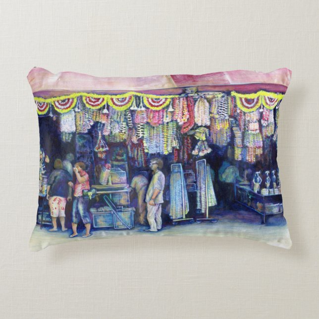 Mad Man on Market and Main, Singapur Zierkissen (Vorderseite)