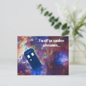 Mad Man with a Box traveling through space Postkarte (Stehend Vorderseite)