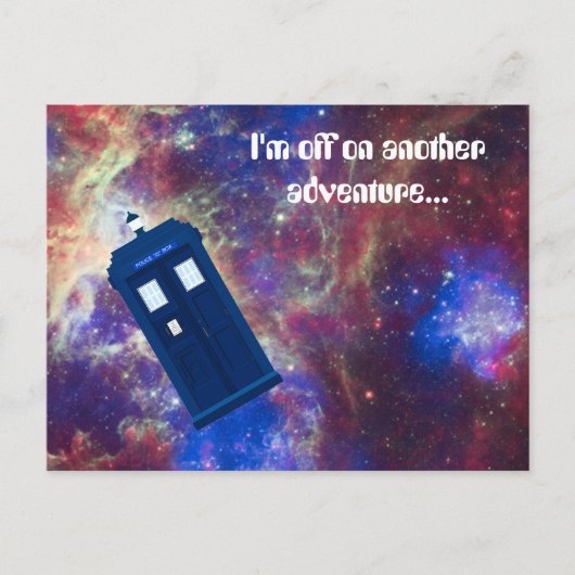 Mad Man with a Box traveling through space Postkarte (Vorderseite)