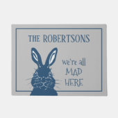 Mad März Hare Rabbit Blue Graue Funny Custom Fußmatte (Vorderseite)