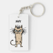 Mad Messy Cat Zeichne Sarcastic Phrase Bag Charm Schlüsselanhänger (Rückseite)