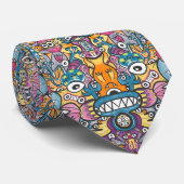 Mad Monster und Roboter in einem verrückten, überf Krawatte (Gerollt)