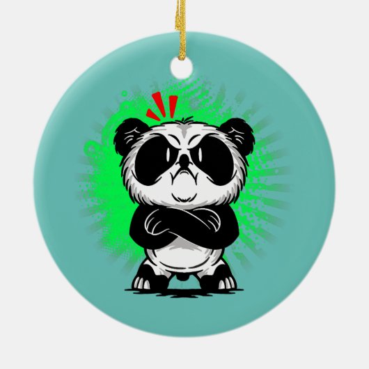 Mad Panda Angry Bear Cool Panda Kinder Kinder Männ Keramik Ornament (Hinten)