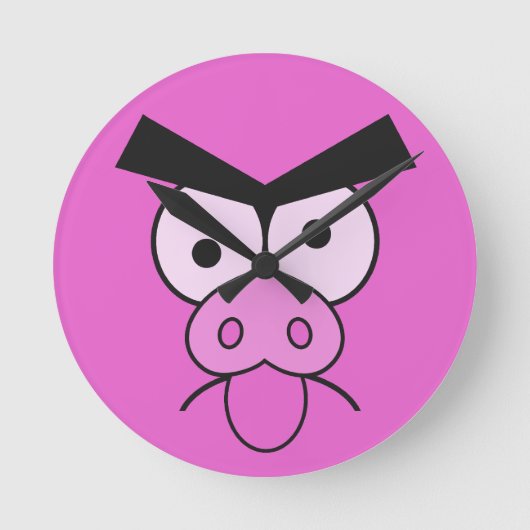 Mad Pig wall clock Runde Wanduhr (Vorderseite)