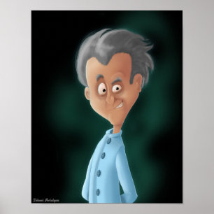 Mad Professor zeichnend Poster