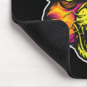 Mad Rabid Cat Illustration Mousepad (Ecke)
