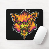 Mad Rabid Cat Illustration Mousepad (Mit Mouse)