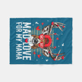 Mad Retro Love For My Mama Deer Hunting Boys Valen Fleecedecke (Vorderseite (Horizontal))