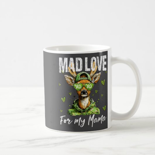 Mad Retro Love For My Mama Deer Hunting Boys Valen Kaffeetasse (Rechts)