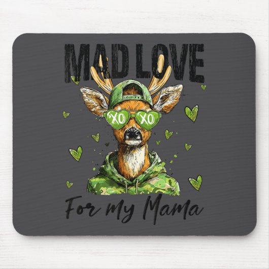 Mad Retro Love For My Mama Deer Hunting Boys Valen Mousepad (Vorne)
