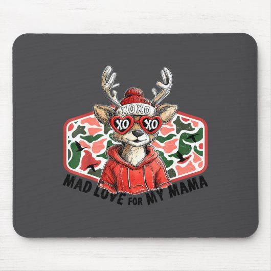 Mad Retro Love For My Mama Deer Hunting Boys Valen Mousepad (Vorne)
