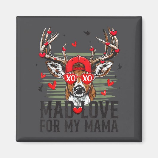Mad Retro Love For My Mama Deer Hunting Happy Vale Magnet (Vorne)