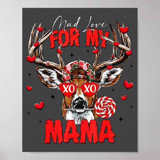 Mad Retro Love For My Mama Deer Hunting Happy Vale Poster (Vorne)