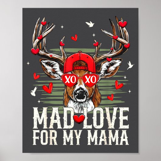 Mad Retro Love For My Mama Deer Hunting Happy Vale Poster (Vorne)