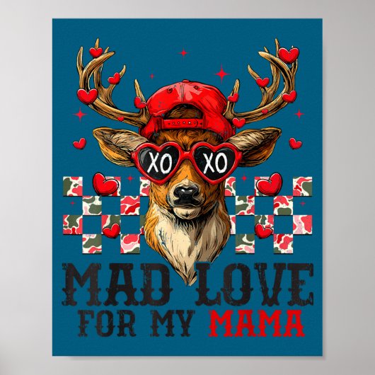 Mad Retro Love For My Mama Deer Hunting Happy Vale Poster (Vorne)
