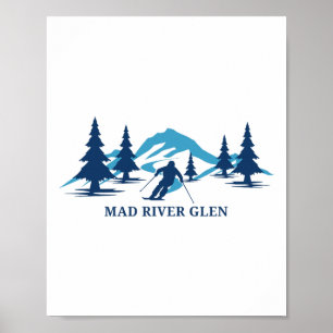 Mad River Glen Vermont Skifahren Snowboarden in Poster