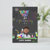 Mad Science Birthday Party danke Karte (Stehend Vorderseite)