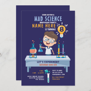 Mad Science Birthday Party Experiment Einladung