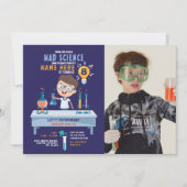 Mad Science Birthday Party Experiment Foto Einladung (Vorderseite)
