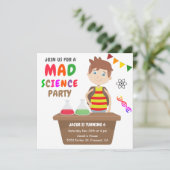 Mad Science Experiment Boys Geburtstagsparty Einladung (Stehend Vorderseite)
