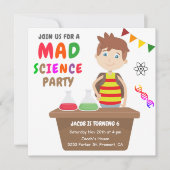 Mad Science Experiment Boys Geburtstagsparty Einladung (Vorderseite)