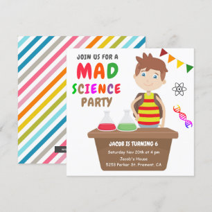 Mad Science Experiment Boys Geburtstagsparty Einladung