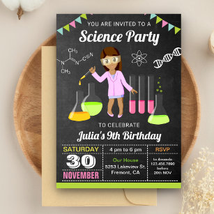 Mad Science Experiment Girls Geburtstagsparty einl Einladung