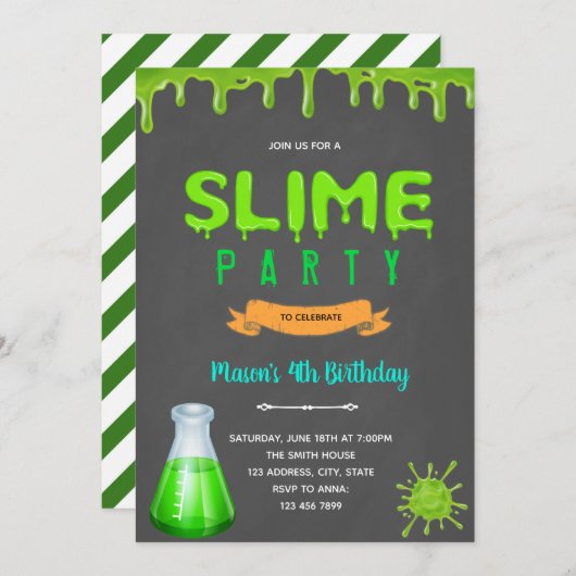 Mad Science Geburtstagsfeier Einladung (Vorne/Hinten)